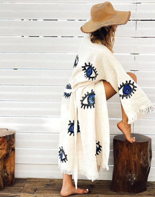 Turkish Cotton Evil Eye Robe