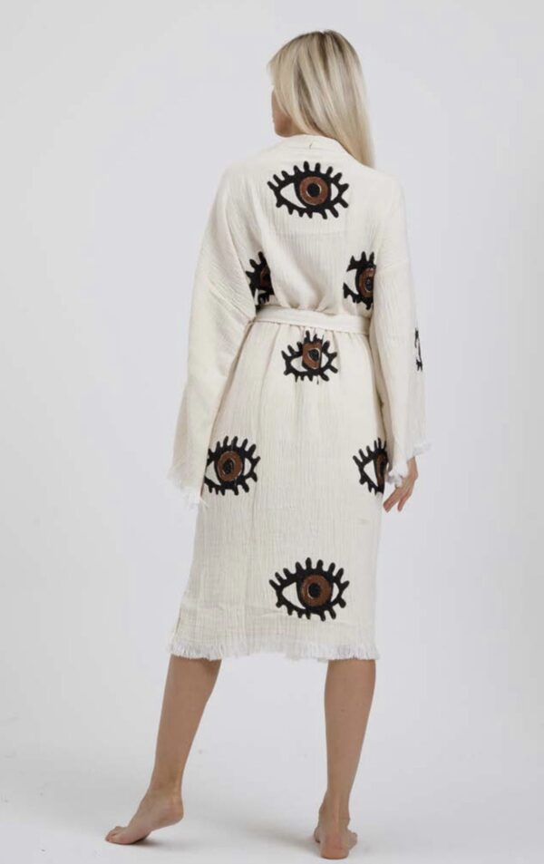 Turkish Cotton Evil Eye Robe - Image 2