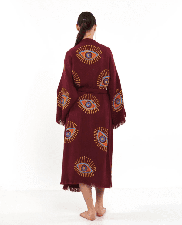 Turkish Cotton Evil Eye Robe - Image 2