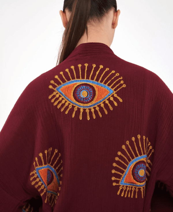 Turkish Cotton Evil Eye Robe - Image 3